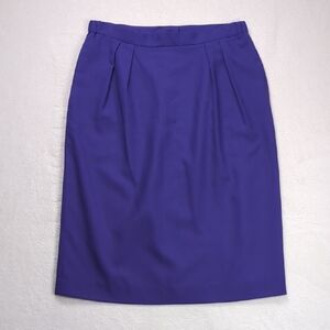 Vintage Carol Miller Pure New Wool Pencil Skirt NWT - Royal Purple